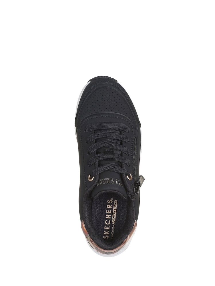 Skechers Black Girls Uno Lite Easy Zip Trainers - Image 4 of 5