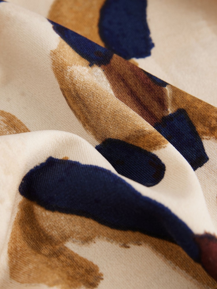 Animal Print Long Sleeve V-Neck Jersey Blouse - Image 8 of 8