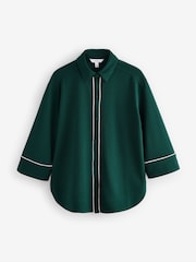 Green Crepe Three Quarter Sleeve Shirt - Image 4 of 6