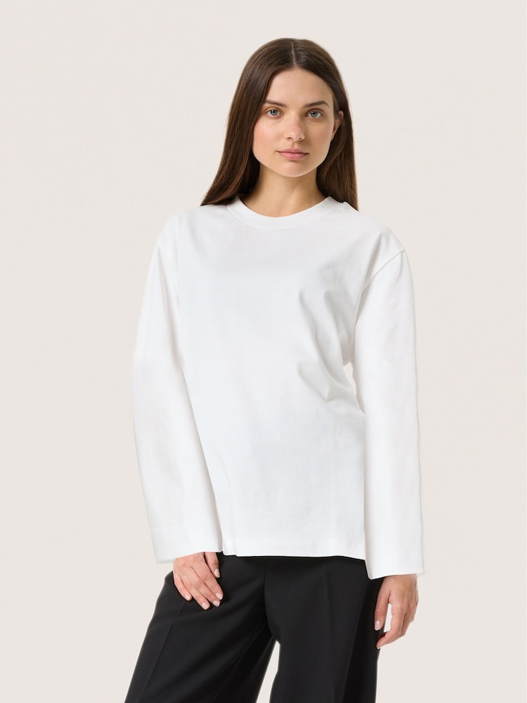 Soaked in Luxury A-line Fit Coreen Long Sleeve 100% Cotton T-Shirt - Image 1 of 6