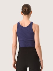 Soaked in Luxury Slim Fit Blue Simone Rib Jersey Tank Top - Image 2 of 6