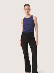 Soaked in Luxury Slim Fit Blue Simone Rib Jersey Tank Top - Image 3 of 6