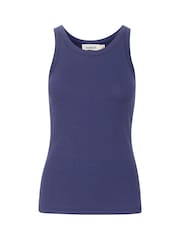 Soaked in Luxury Slim Fit Blue Simone Rib Jersey Tank Top - Image 5 of 6