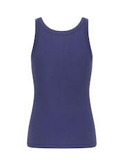 Soaked in Luxury Slim Fit Blue Simone Rib Jersey Tank Top - Image 6 of 6