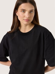 Soaked in Luxury Coreen Short Sleeve Flare Hem Black 100% Cotton T-Shirt - Image 4 of 4