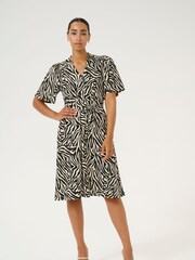 Kaffe KAelisa V-Neck Knee Length Jersey Black Dress - Image 1 of 5