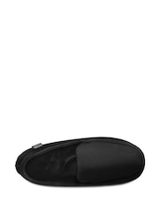 Totes Black Mens Isotoner Square Patterned Smart Moccasin Slippers - Image 3 of 5