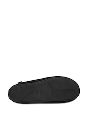 Totes Black Mens Isotoner Square Patterned Smart Moccasin Slippers - Image 4 of 5