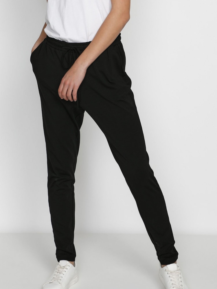 Kaffe Linda Casual High Waisted Black Trousers - Image 1 of 7