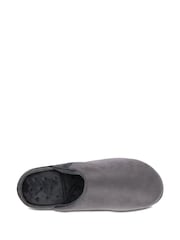 Totes Grey Mens Isotoner Square Patterned Smart Mule Slippers - Image 3 of 5