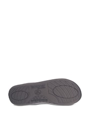 Totes Grey Mens Isotoner Square Patterned Smart Mule Slippers - Image 4 of 5