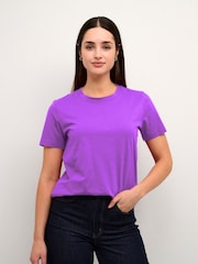 Kaffe Purple Marin Short Sleeve 100% Cotton T-Shirt - Image 1 of 6
