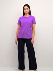 Kaffe Purple Marin Short Sleeve 100% Cotton T-Shirt - Image 4 of 6