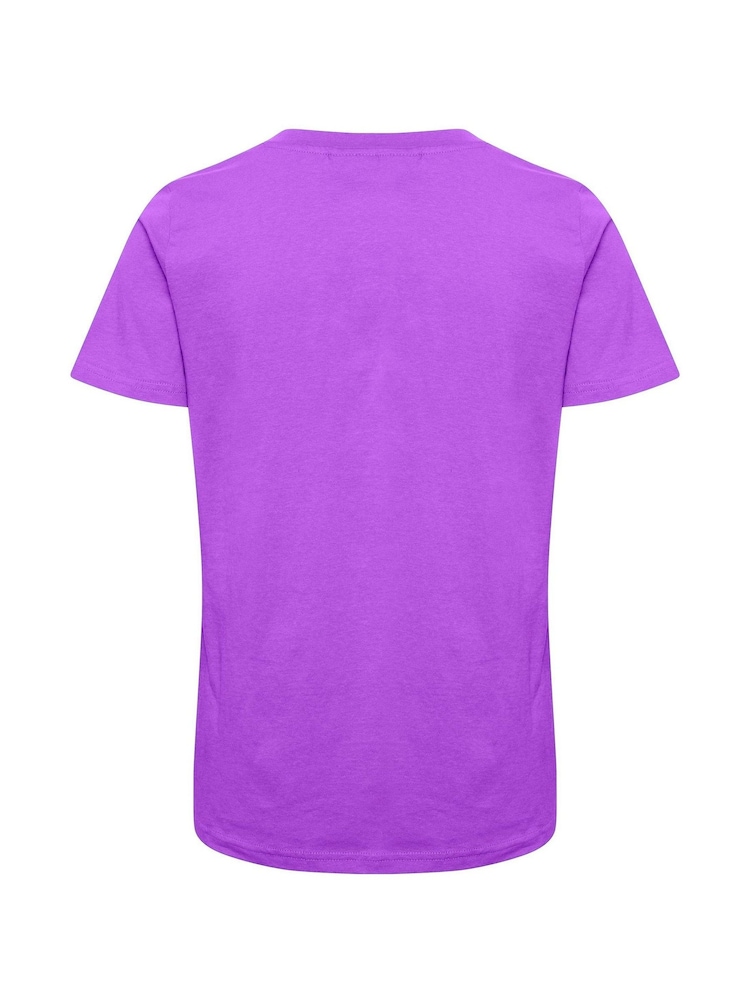 Kaffe Purple Marin Short Sleeve 100% Cotton T-Shirt - Image 6 of 6