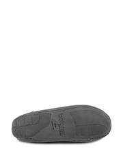Totes Grey Mens Isotoner Square Patterned Smart Moccasin Slippers - Image 4 of 5