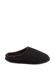 Totes Black Mens Isotoner Sport Quilted Mule Slippers - Image 2 of 5