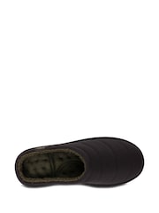 Totes Black Mens Isotoner Sport Quilted Mule Slippers - Image 3 of 5
