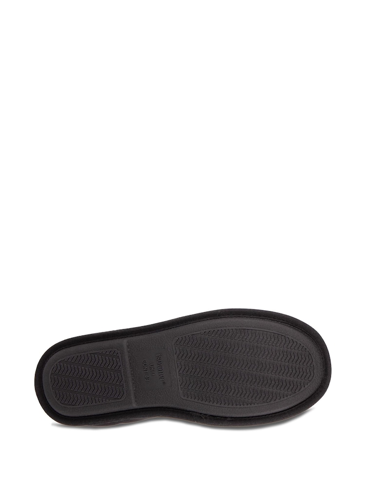 Totes Black Mens Isotoner Sport Quilted Mule Slippers - Image 4 of 5