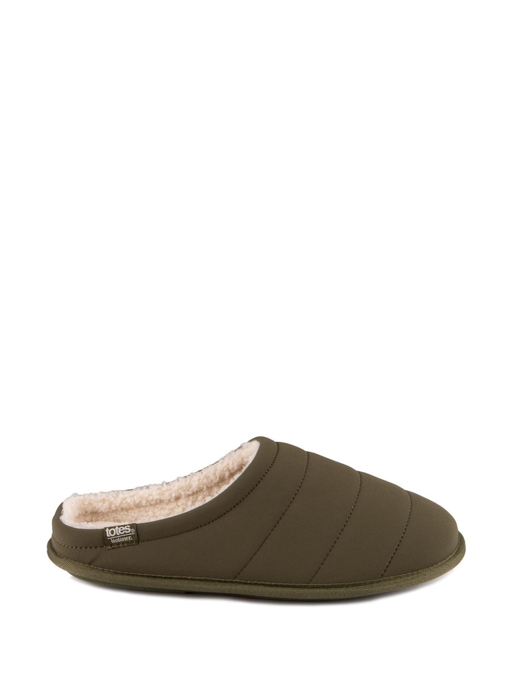 Totes Green Mens Isotoner Sport Quilted Mule Slippers - Image 2 of 5