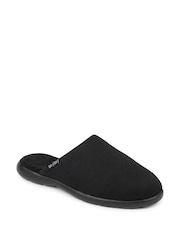 Totes Black Mens Isotoner Textured Isoflex Mule Slippers - Image 3 of 5