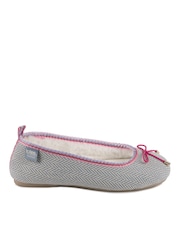 Totes Blue Ladies Isotoner Herringbone Ballet Slippers - Image 1 of 5