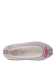 Totes Blue Ladies Isotoner Herringbone Ballet Slippers - Image 2 of 5