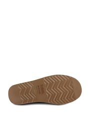 Totes Brown Mens Isotoner Real Suede Full Back Slippers - Image 4 of 5