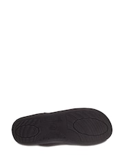 Totes Black Mens Isotoner Square Patterned Smart Mule Slippers - Image 4 of 5