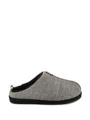 Totes Grey Mens Felted Icon Mule Slippers - Image 2 of 5