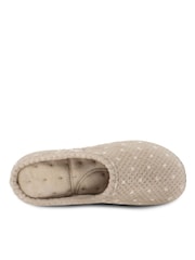 Totes Natural Isotoner Popcorn Terry Mules Slippers - Image 3 of 5