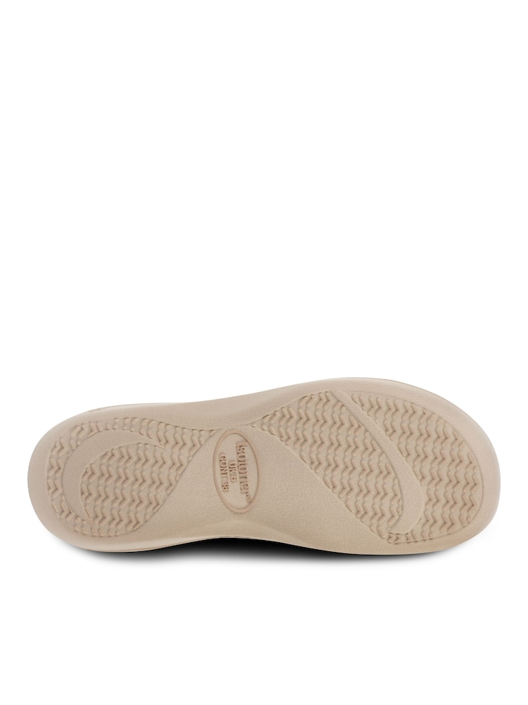 Totes Natural Isotoner Popcorn Terry Mules Slippers - Image 4 of 5