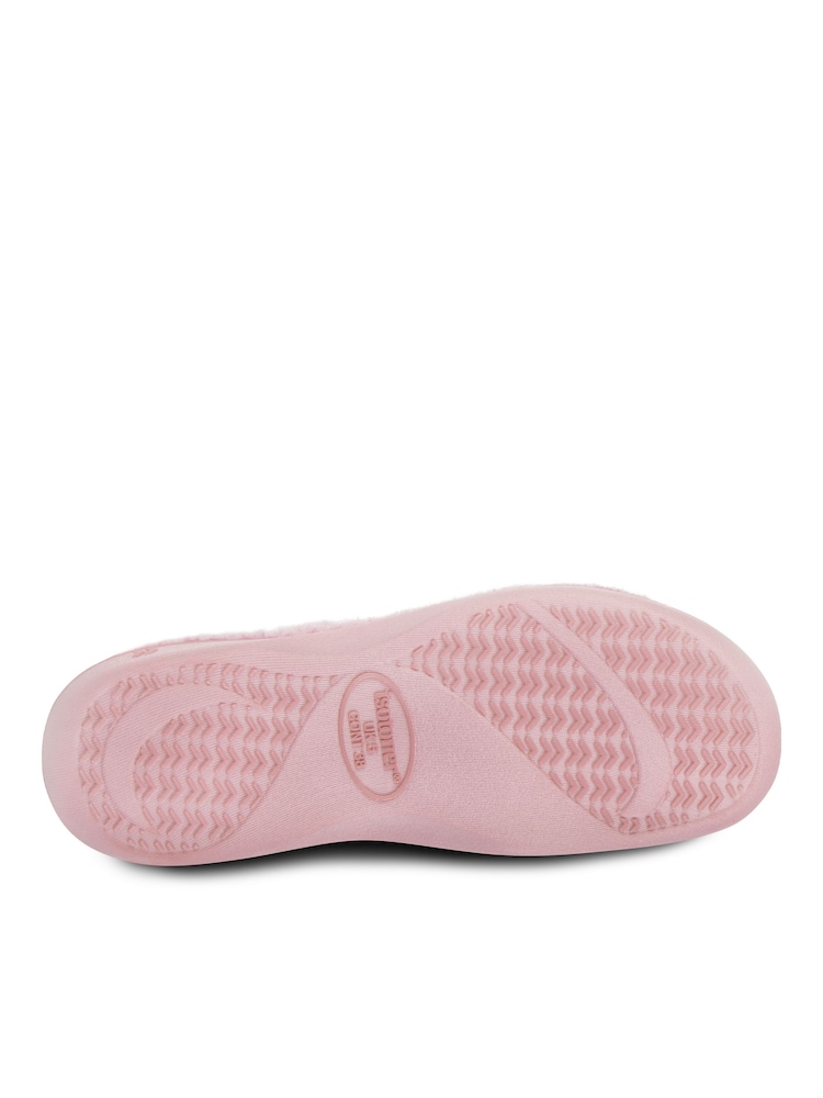 Totes Pink Ladies Isotoner Popcorn Turnover Open Toe Slippers - Image 4 of 5