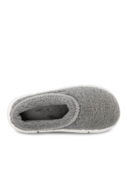 Totes Grey Ladies Icon Winter Borg Mule Slippers with Platform Sole - Image 3 of 5