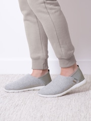 Totes Grey Ladies Isotoner Felt Isoflex Slippers - Image 1 of 5