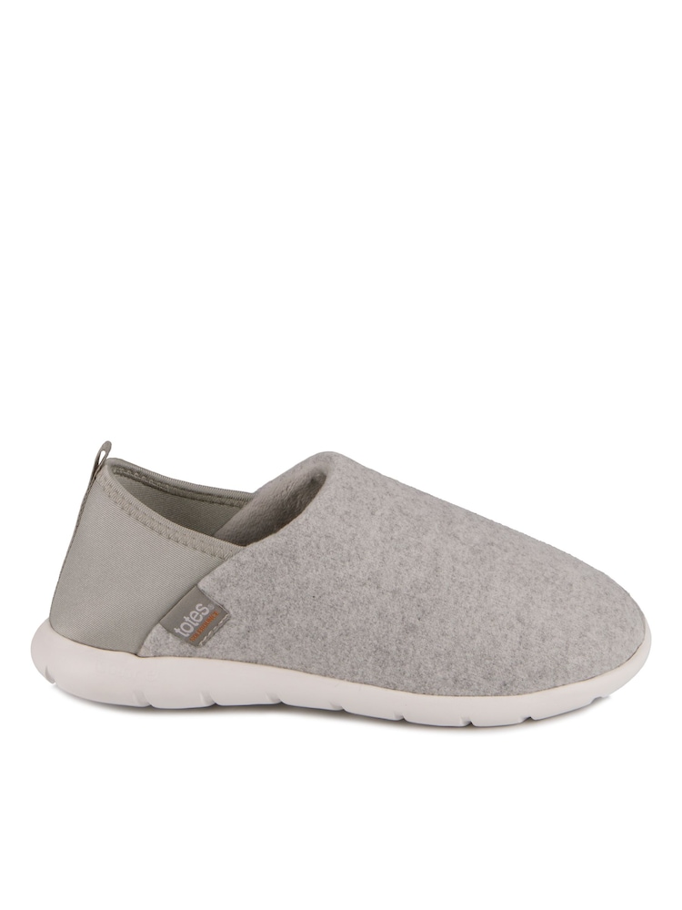 Totes Grey Ladies Isotoner Felt Isoflex Slippers - Image 2 of 5