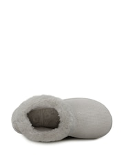 Totes Grey Ladies Isotoner Knit Boot Slippers - Image 3 of 5