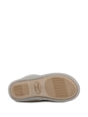 Totes Grey Ladies Isotoner Knit Boot Slippers - Image 4 of 5