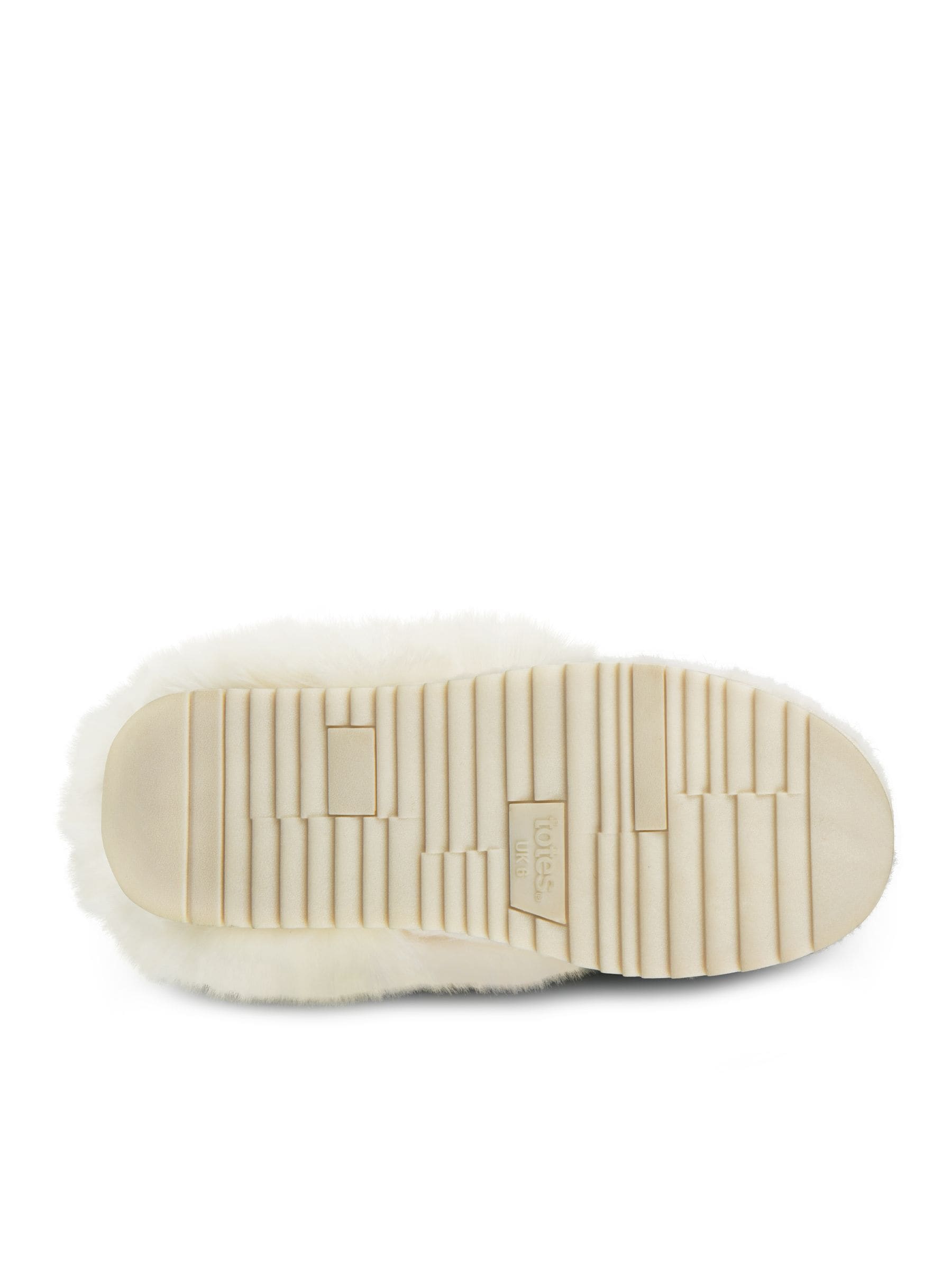 Buy Totes Cream Ladies Icon Winter Curly Faux Fur Mule Slippers