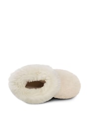 Totes Cream Ladies Isotoner Borg Boot Slippers - Image 3 of 5