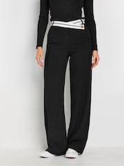 Long Tall Sally Black Contrast Waist Trousers - Image 2 of 5