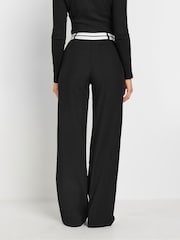 Long Tall Sally Black Contrast Waist Trousers - Image 3 of 5