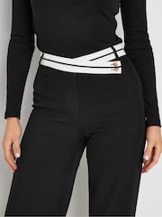 Long Tall Sally Black Contrast Waist Trousers - Image 4 of 5