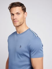 U.S. Polo Assn. Mens Blue Taped Interlock 100% Cotton T-Shirt - Image 2 of 5
