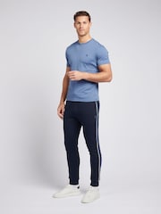 U.S. Polo Assn. Mens Blue Taped Interlock 100% Cotton T-Shirt - Image 3 of 5