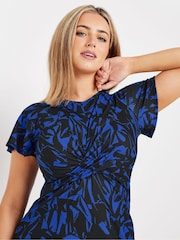 M&Co Printed Short Sleeve Twist Front Dress - Bild 2 von 5