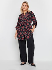 Yours Curve Black Pintuck Blouse - Image 2 of 5