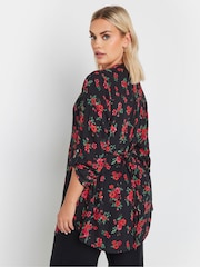 Yours Curve Black Pintuck Blouse - Image 3 of 5