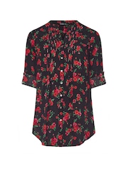 Yours Curve Black Pintuck Blouse - Image 5 of 5