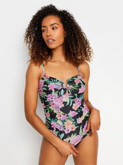 M&Co Black Tropical Floral Fitted Tankini - Image 1 of 6