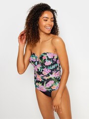 M&Co Black Tropical Floral Fitted Tankini - Image 2 of 6